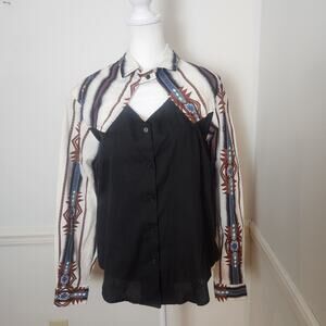 Vtg Western Collection Shirt Size Small Womens Cutout Buttonup Rodeo Cowgirl USA